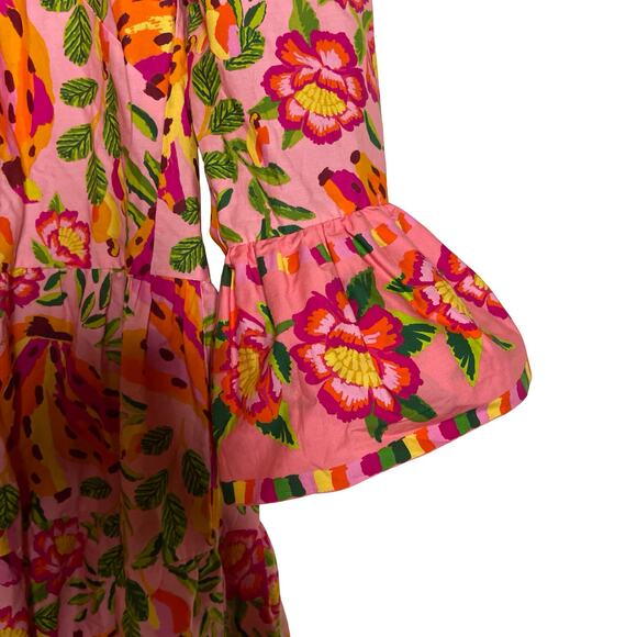FARM RIO Pink Painted Bananas Mini Dress sz XS - Picture 3 of 6